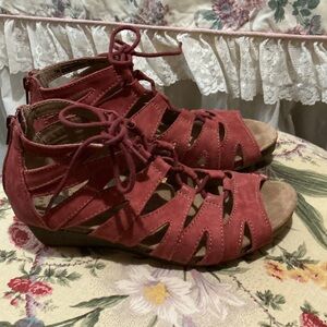 Women's Lace-Up Gladiator Sandals - Coral